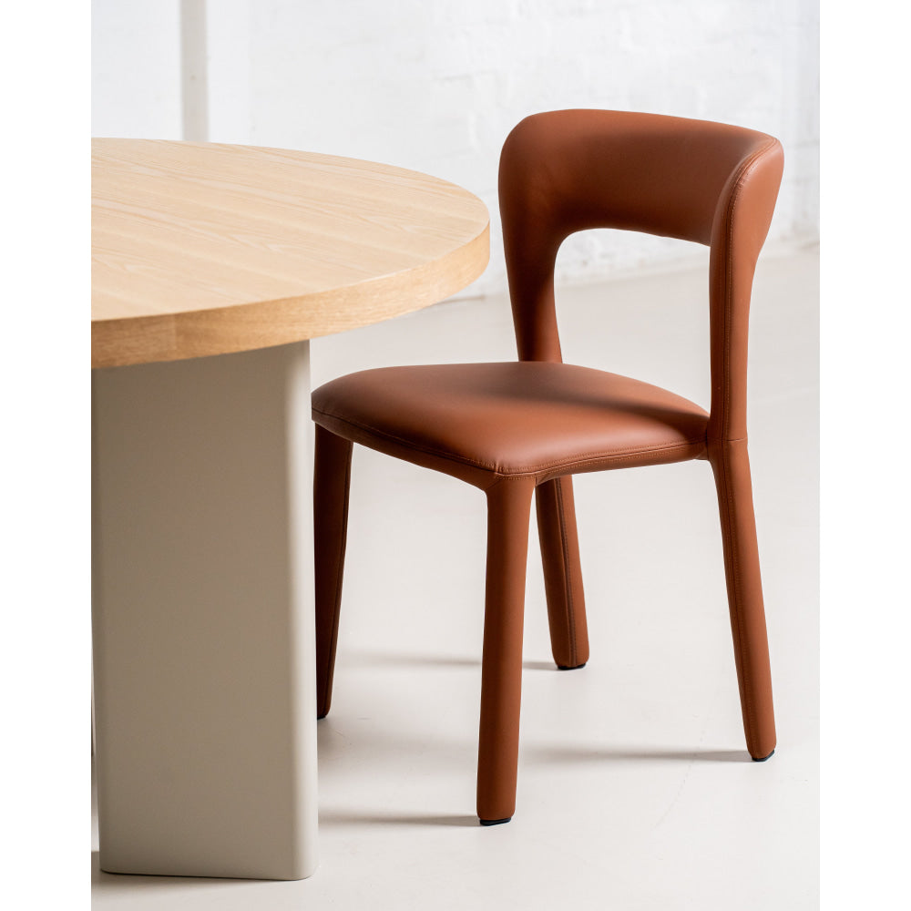 Set Of 2 Arnie Eco Leather Kitchen Dining Side Chair Tan Fast shipping On sale