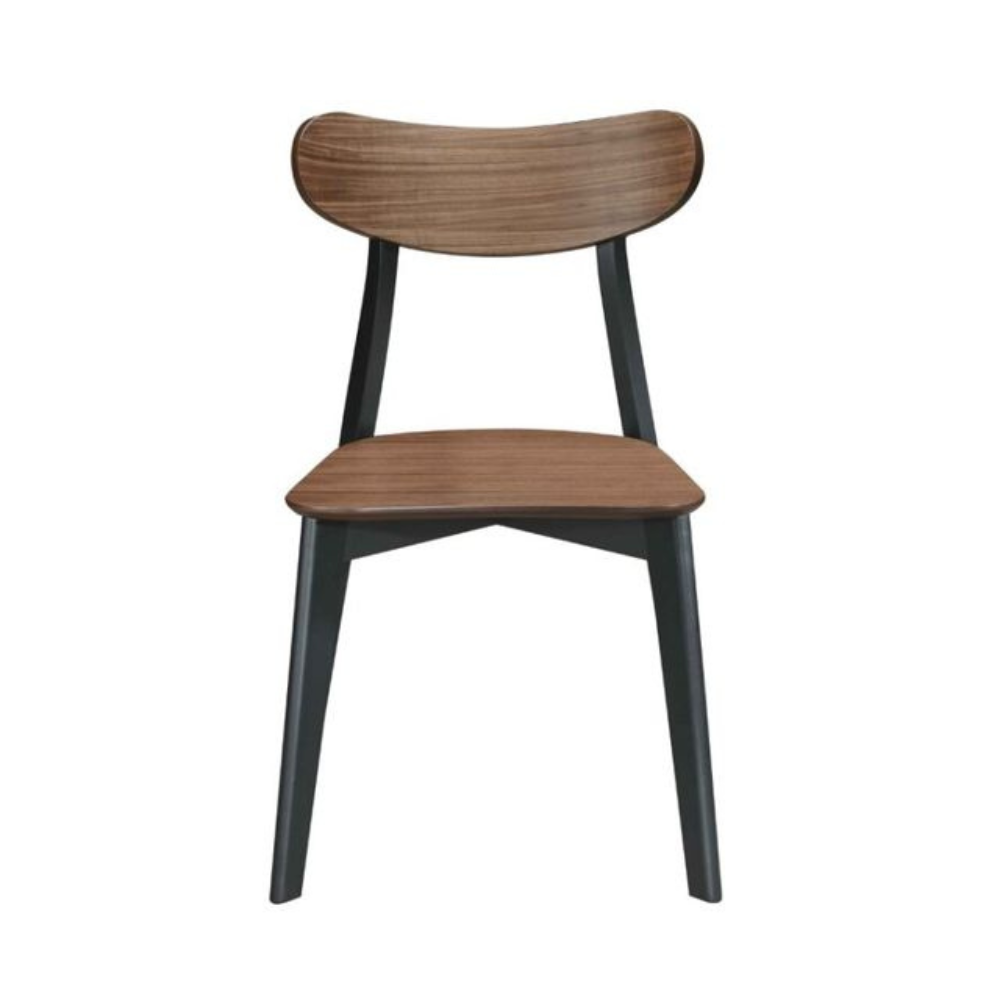 Set Of 2 Solid Rubber Wood Veneer Seat Kitchen Dining Side Chair Walnut Fast shipping On sale