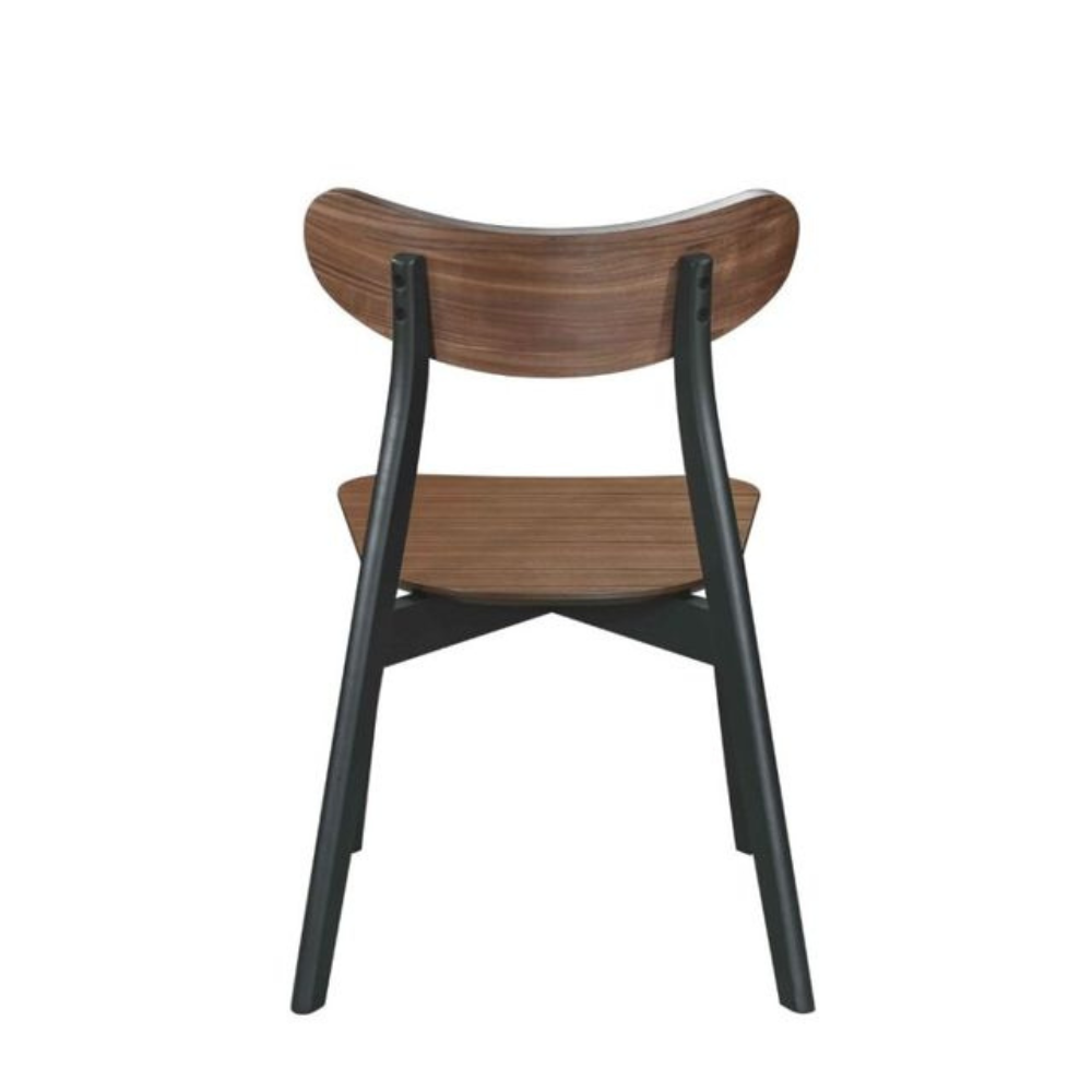 Set Of 2 Solid Rubber Wood Veneer Seat Kitchen Dining Side Chair Walnut Fast shipping On sale