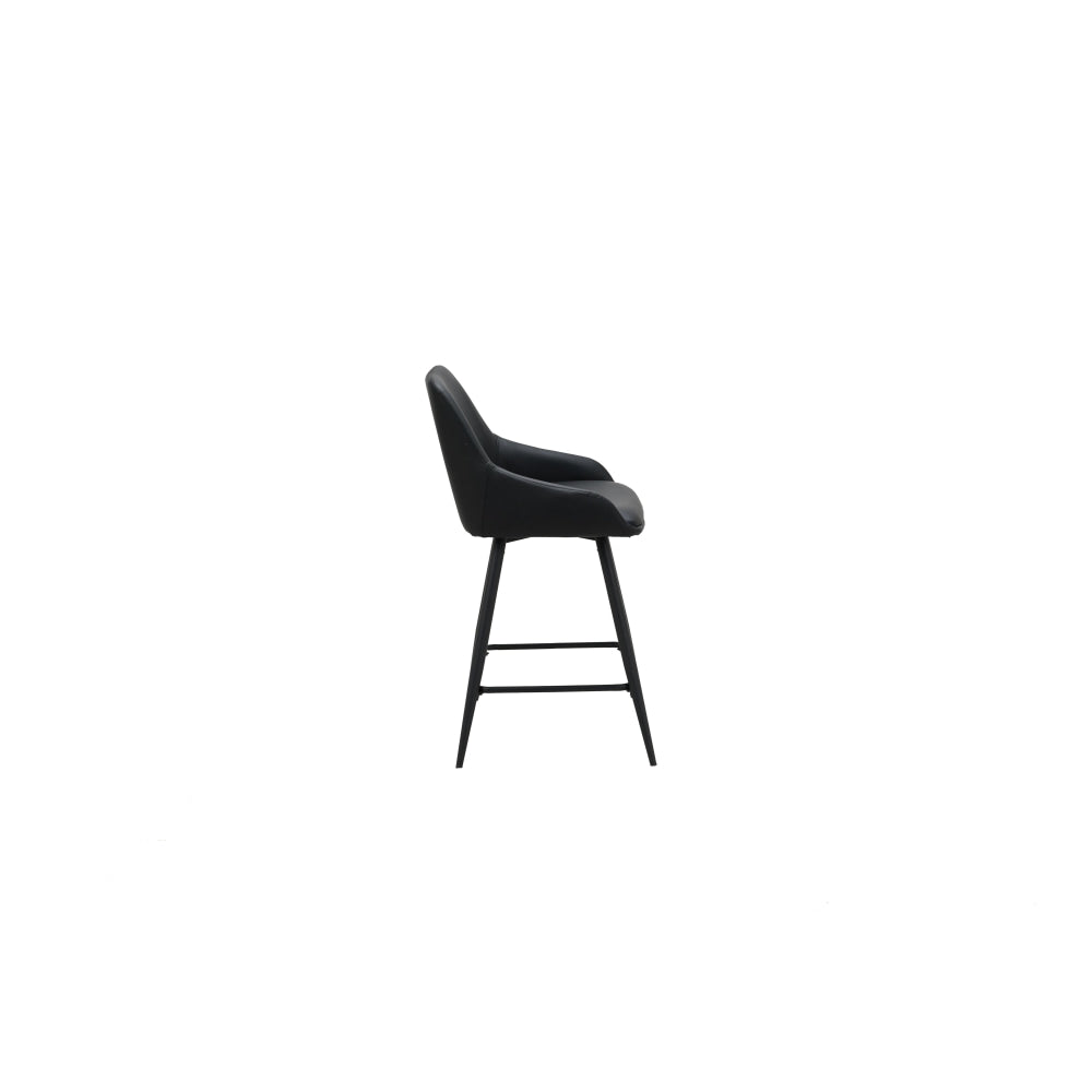 Set Of 2 Azra Eco Leather Kitchen Counter Bar Stool Black Fast shipping On sale