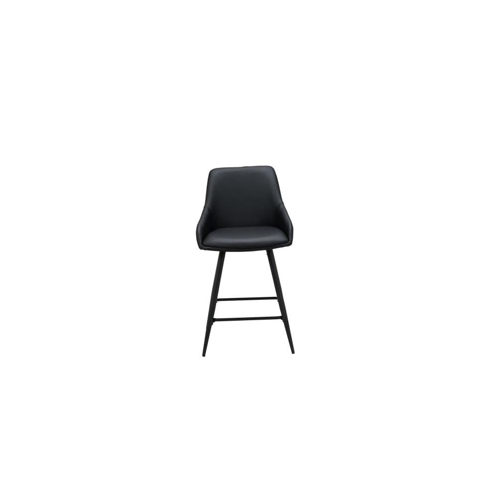 Set Of 2 Azra Eco Leather Kitchen Counter Bar Stool Black Fast shipping On sale