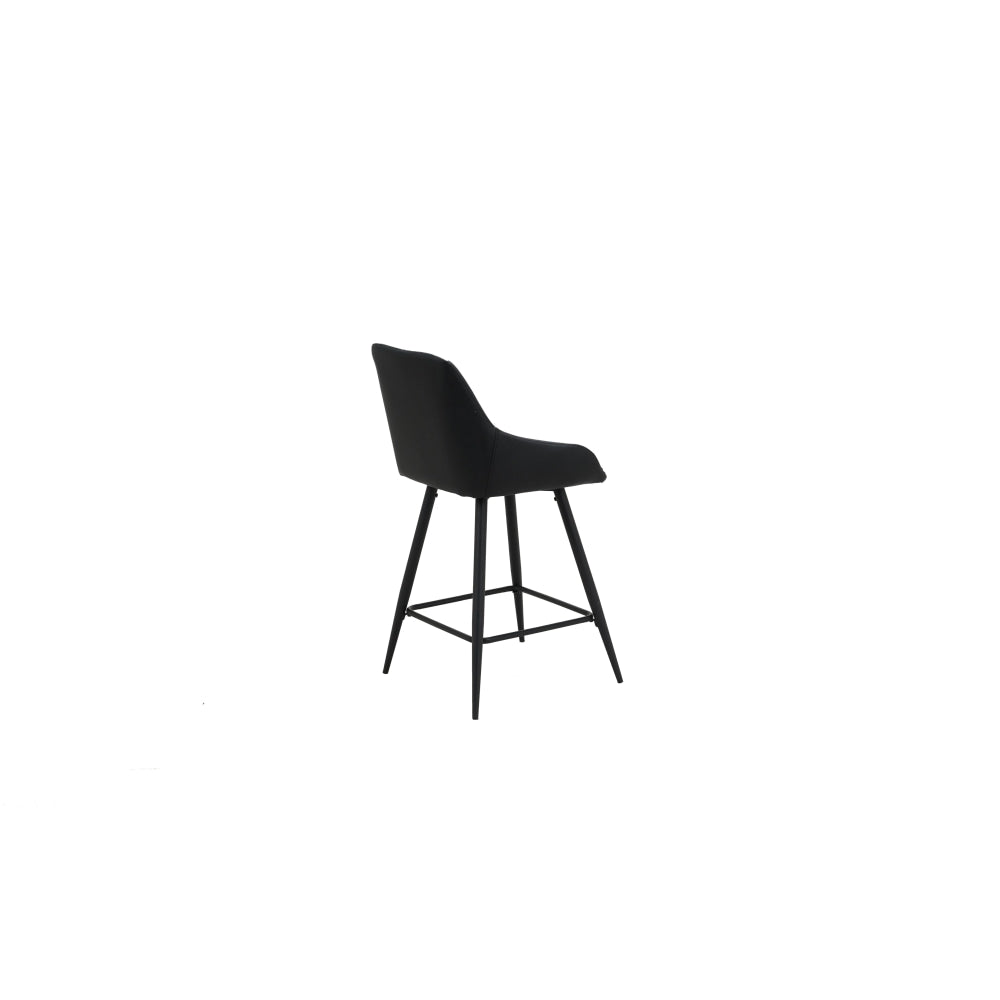 Set Of 2 Azra Eco Leather Kitchen Counter Bar Stool Black Fast shipping On sale