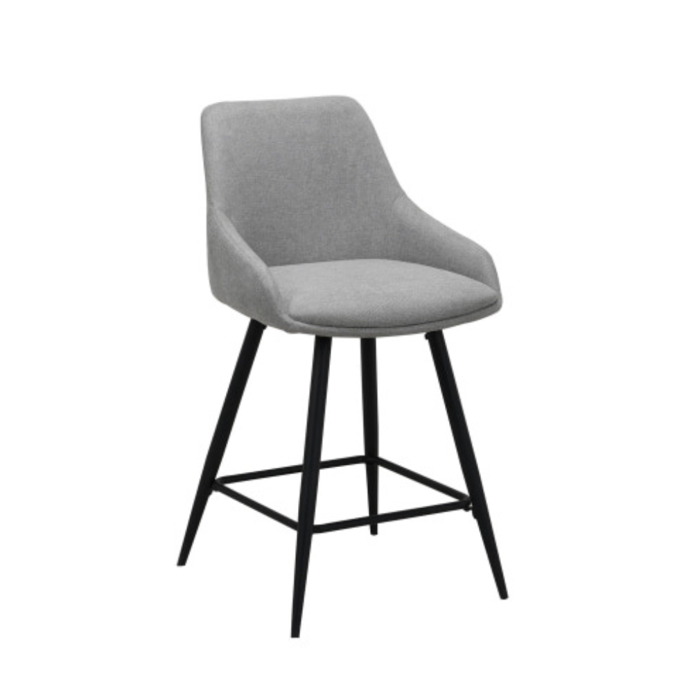 Set Of 2 Azra Eco Leather Kitchen Counter Bar Stool Silver Grey Fast shipping On sale