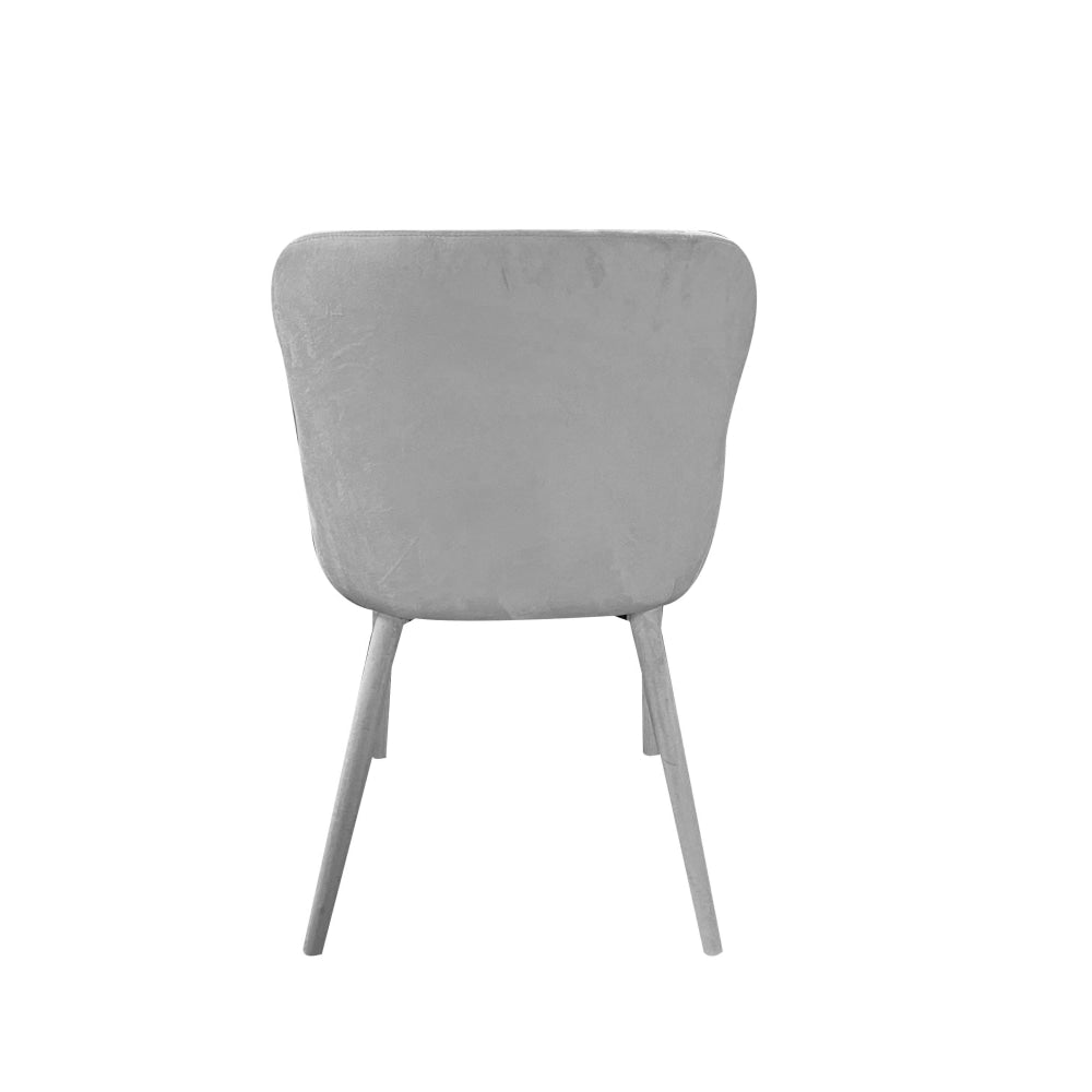 Set Of 2 Calley Fabric Velvet Kitchen Dining Chair Metal Legs Grey Fast shipping On sale