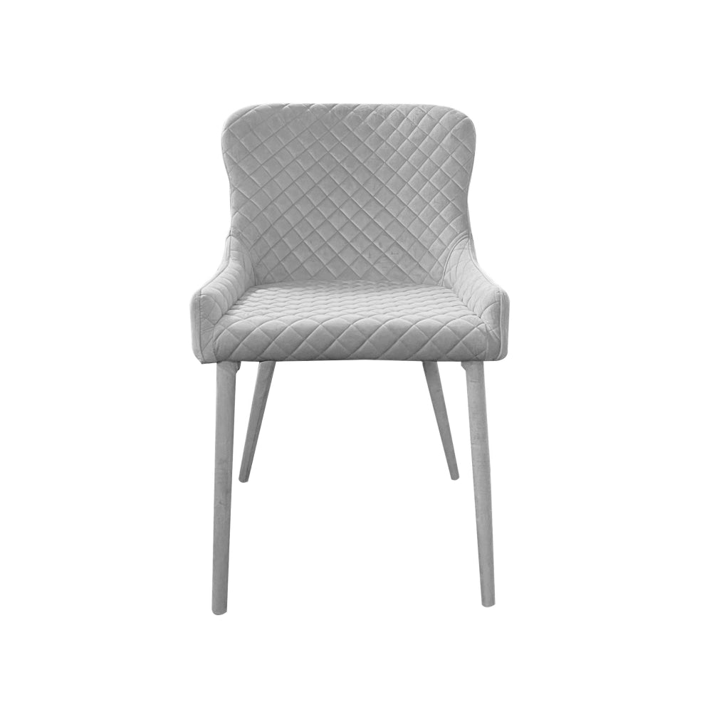 Set Of 2 Calley Fabric Velvet Kitchen Dining Chair Metal Legs Grey Fast shipping On sale