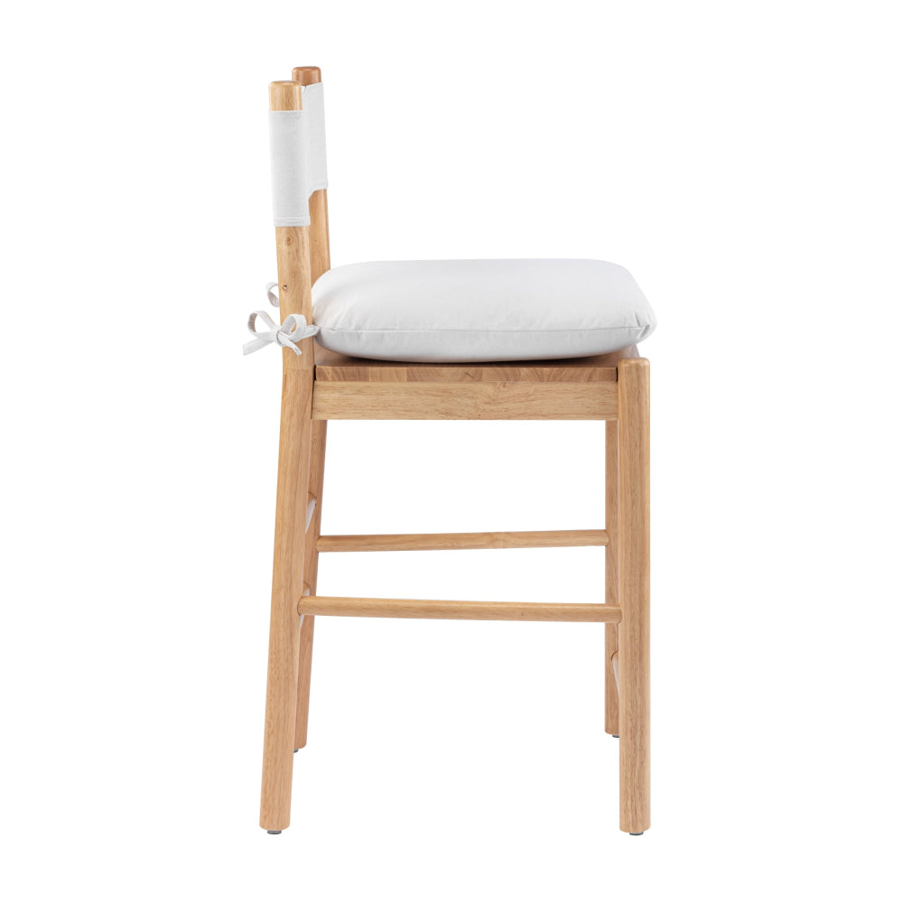 Set Of 2 Casey Wooden High Back Rest Kitchen Counter Bar Stools W/ Cushion White/Oak Stool Fast shipping On sale