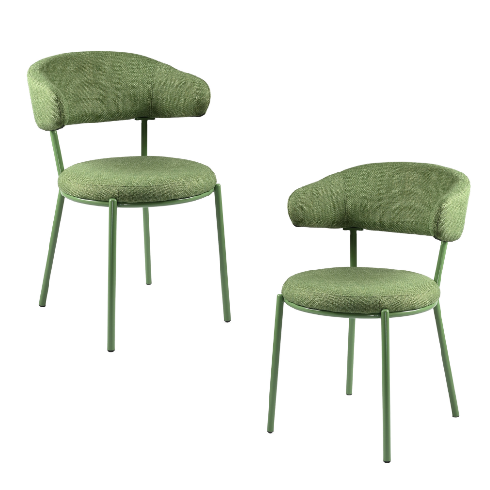 Set oF 2 Corbin Modern Kitchen Dining Side Chair metal Legs Moss Fast shipping On sale