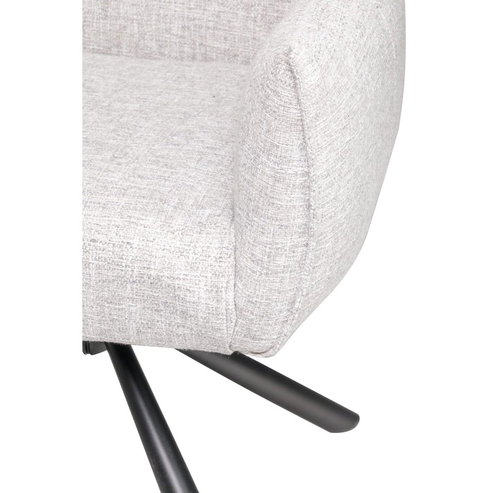 Set Of 2 Federico Modern Boucle Fabric Kitchen Dining ArmChair Metal Frame - Light Grey Chair Fast shipping On sale