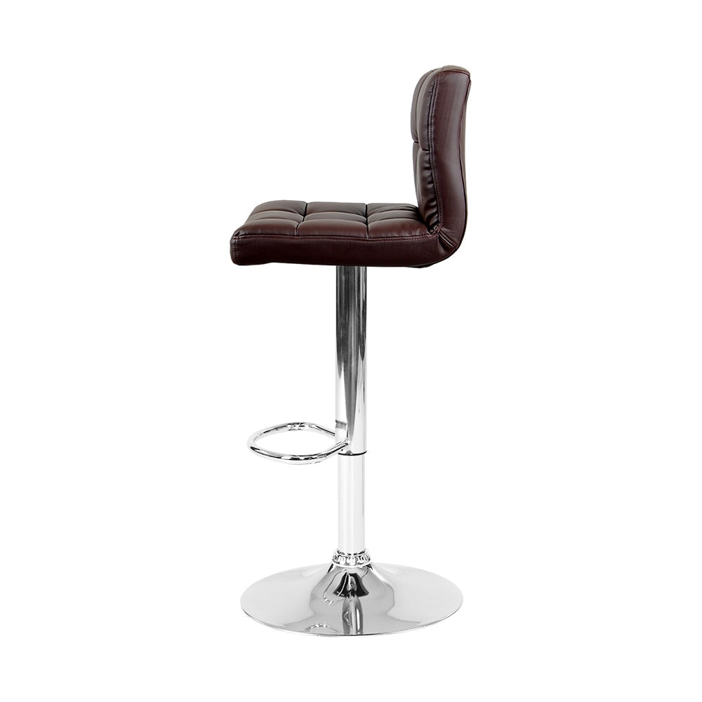 Set of 2 Gas Lift Bar Stools PU Leather - Chocolate Brown Stool Fast shipping On sale