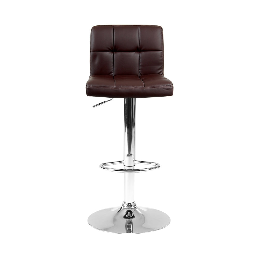 Set of 2 Gas Lift Bar Stools PU Leather - Chocolate Brown Stool Fast shipping On sale