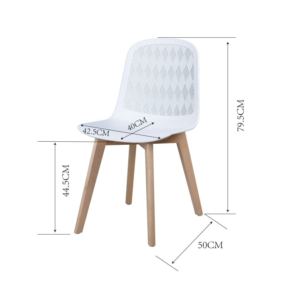 Set Of 2 Jonas PP Kitchen Dining Chairs Wooden Legs White/Oak Chair Fast shipping On sale