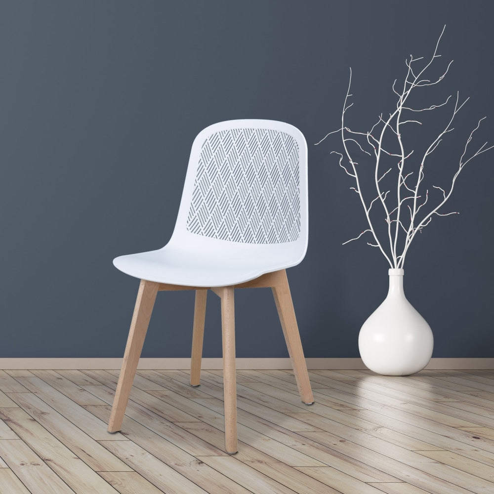 Set Of 2 Jonas PP Kitchen Dining Chairs Wooden Legs White/Oak Chair Fast shipping On sale