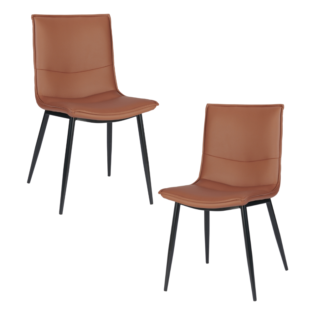 Set Of 2 Kairis Boucle Fabric Kitchen Dining Chair Metal Legs - Tan Fast shipping On sale