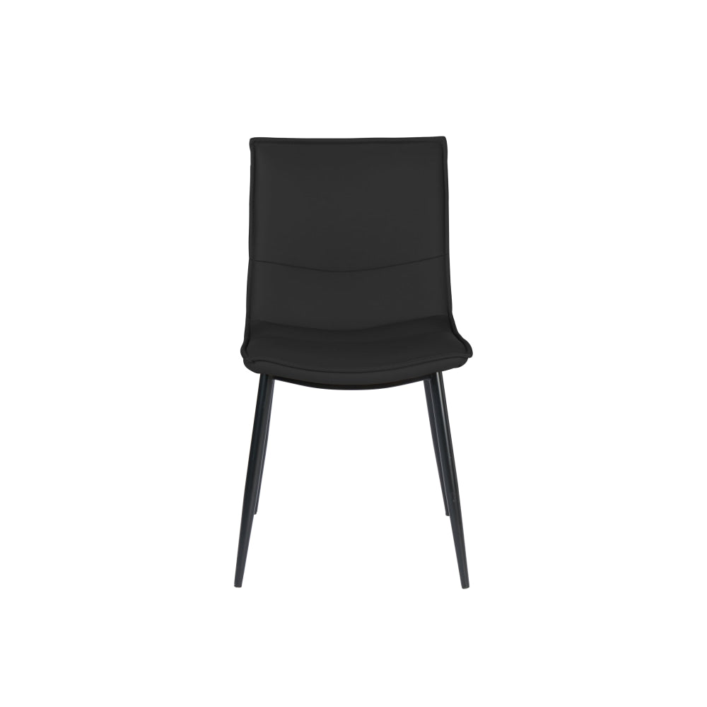 Set Of 2 Kairis Eco Leather Kitchen Dining Chair Metal Legs - Black Fast shipping On sale