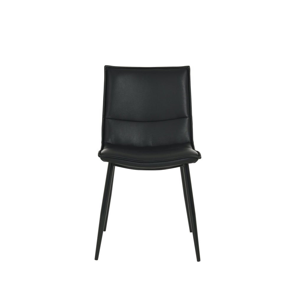 Set Of 2 Kairis Eco Leather Kitchen Dining Chair Metal Legs - Black Fast shipping On sale