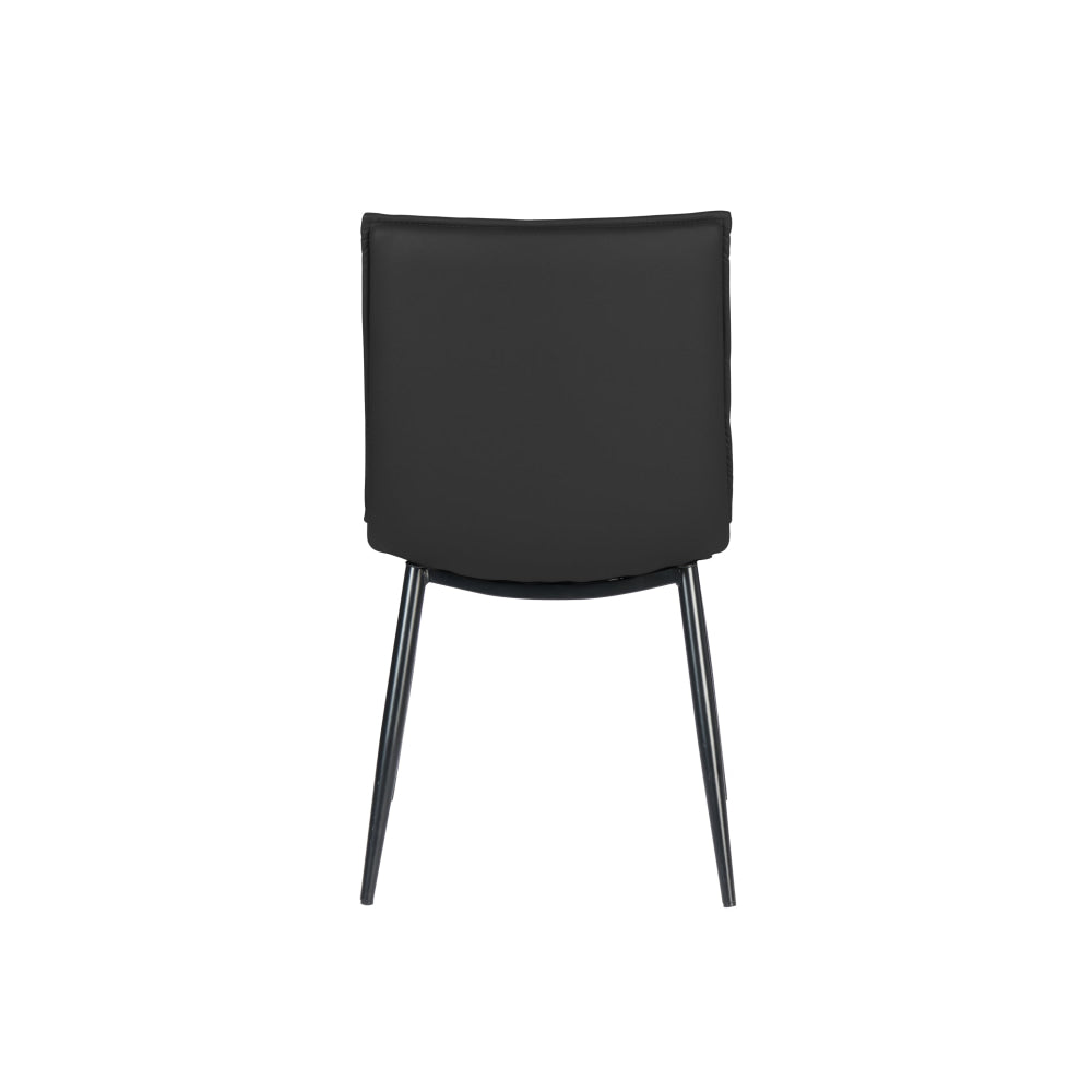 Set Of 2 Kairis Eco Leather Kitchen Dining Chair Metal Legs - Black Fast shipping On sale