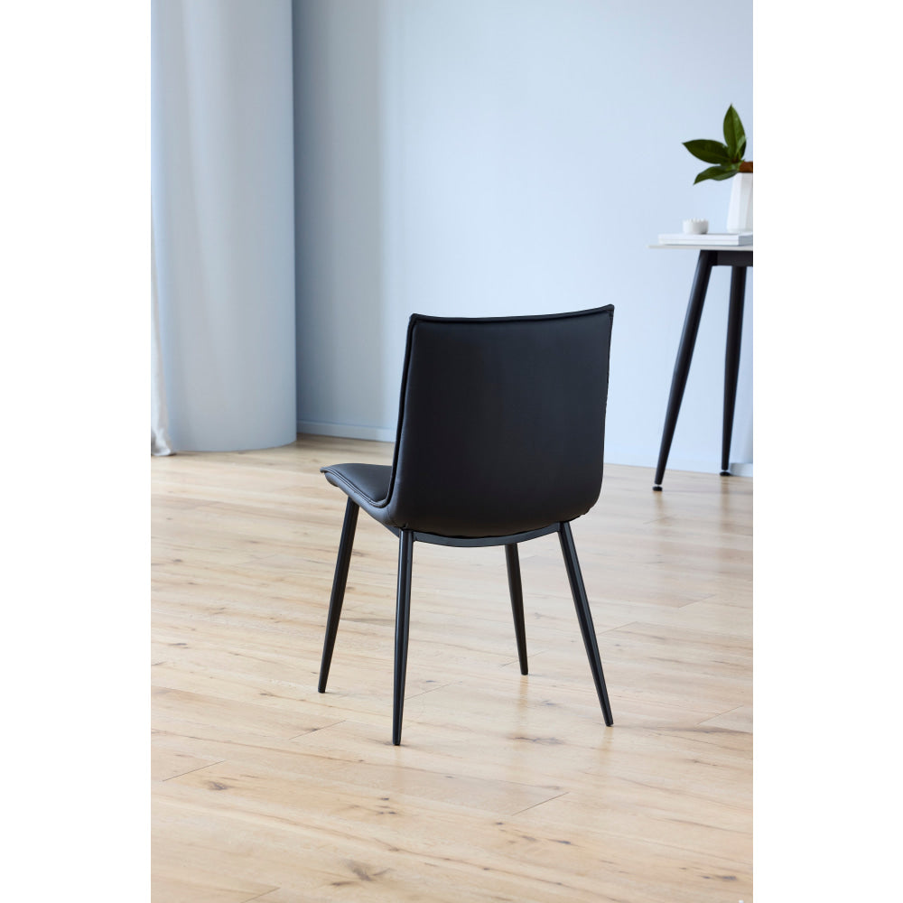 Set Of 2 Kairis Eco Leather Kitchen Dining Chair Metal Legs - Black Fast shipping On sale