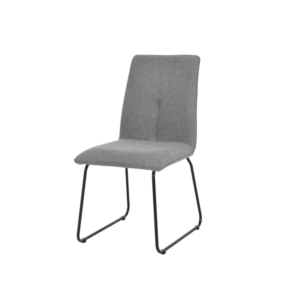 Set Of 2 Kirie Boucle Fabric Kitchen Dining Chair Metal Legs - Grey Fast shipping On sale