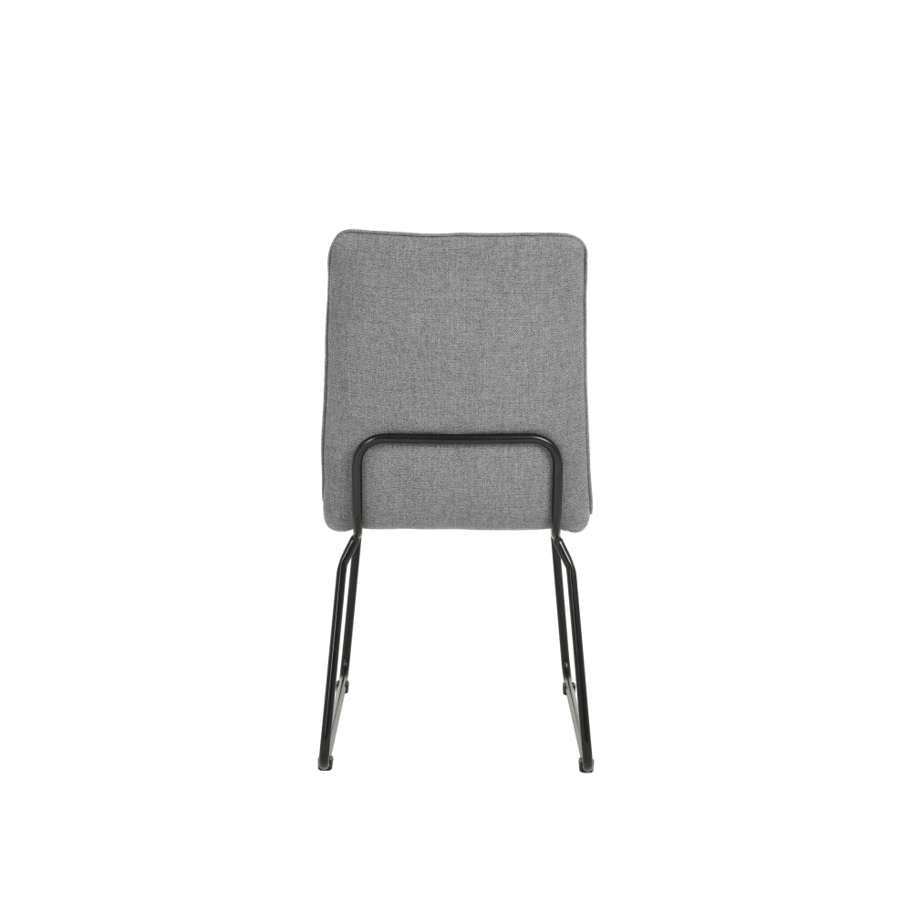 Set Of 2 Kirie Boucle Fabric Kitchen Dining Chair Metal Legs - Grey Fast shipping On sale