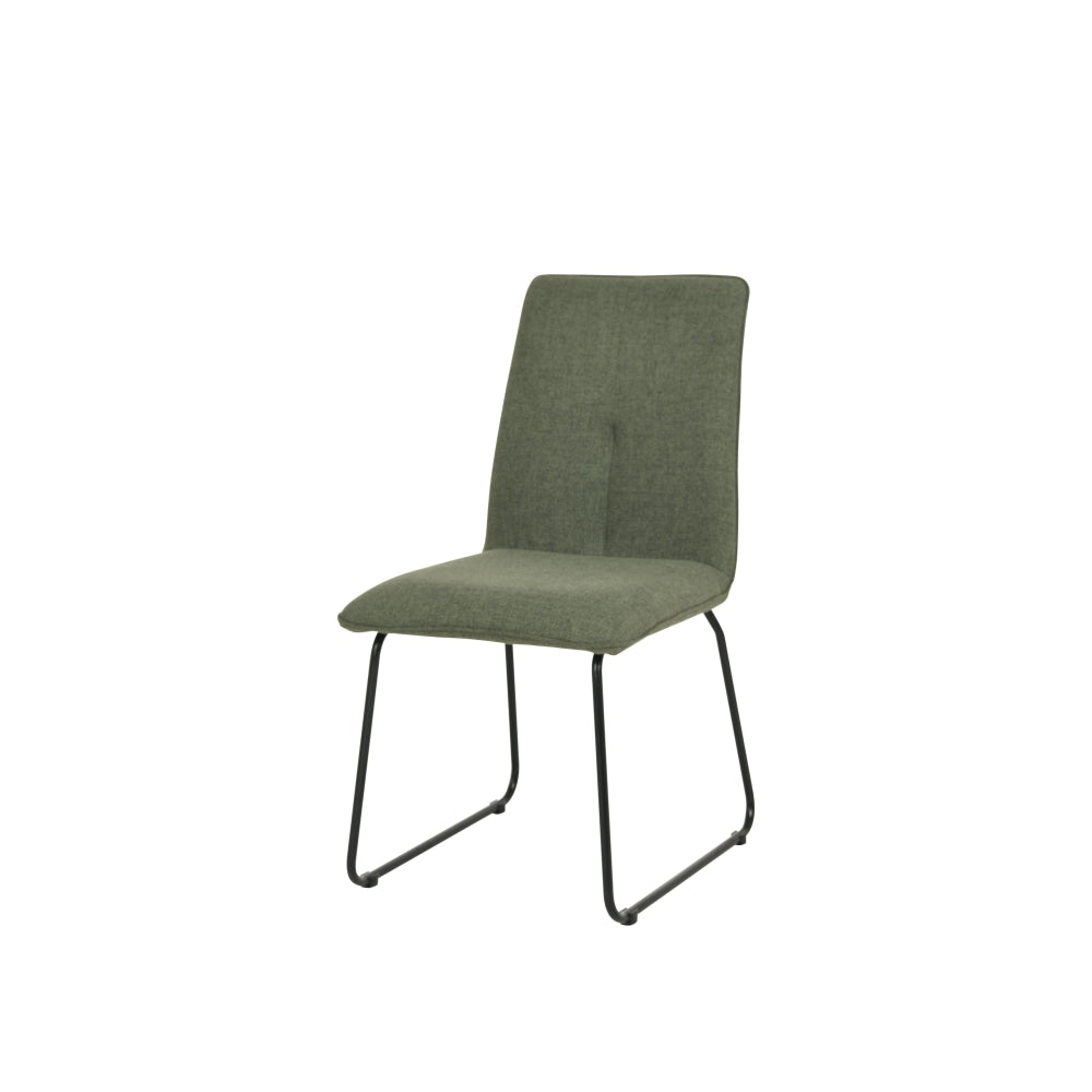 Set Of 2 Kirie Boucle Fabric Kitchen Dining Chair Metal Legs - Pine Fast shipping On sale
