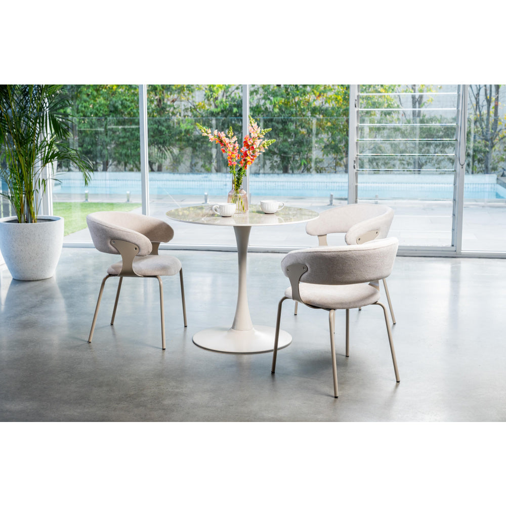 Set Of 2 Korey Chenille Fabric Kitchen Dining Chair Black Powder Coated Legs Latte Fast shipping On sale