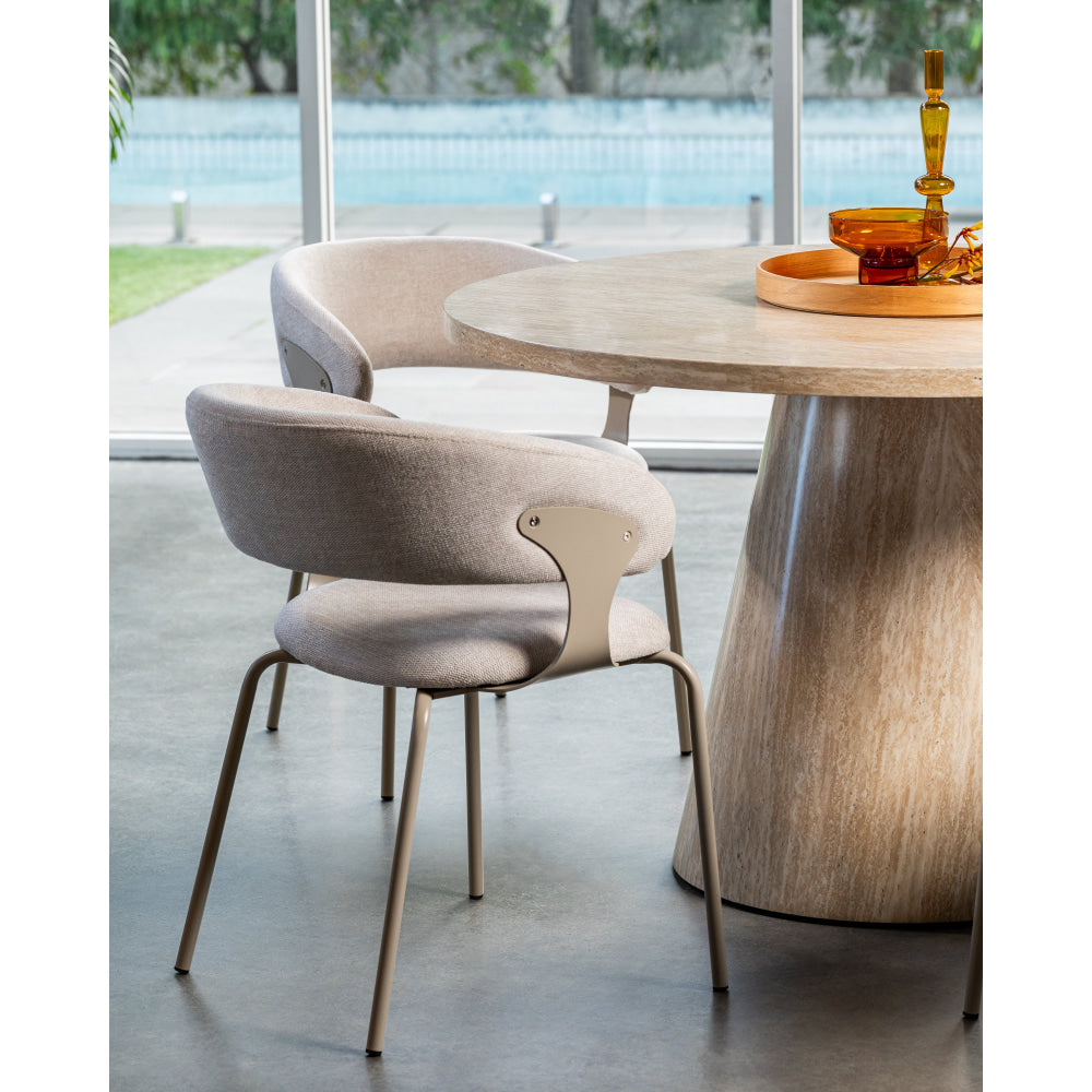 Set Of 2 Korey Chenille Fabric Kitchen Dining Chair Black Powder Coated Legs Latte Fast shipping On sale