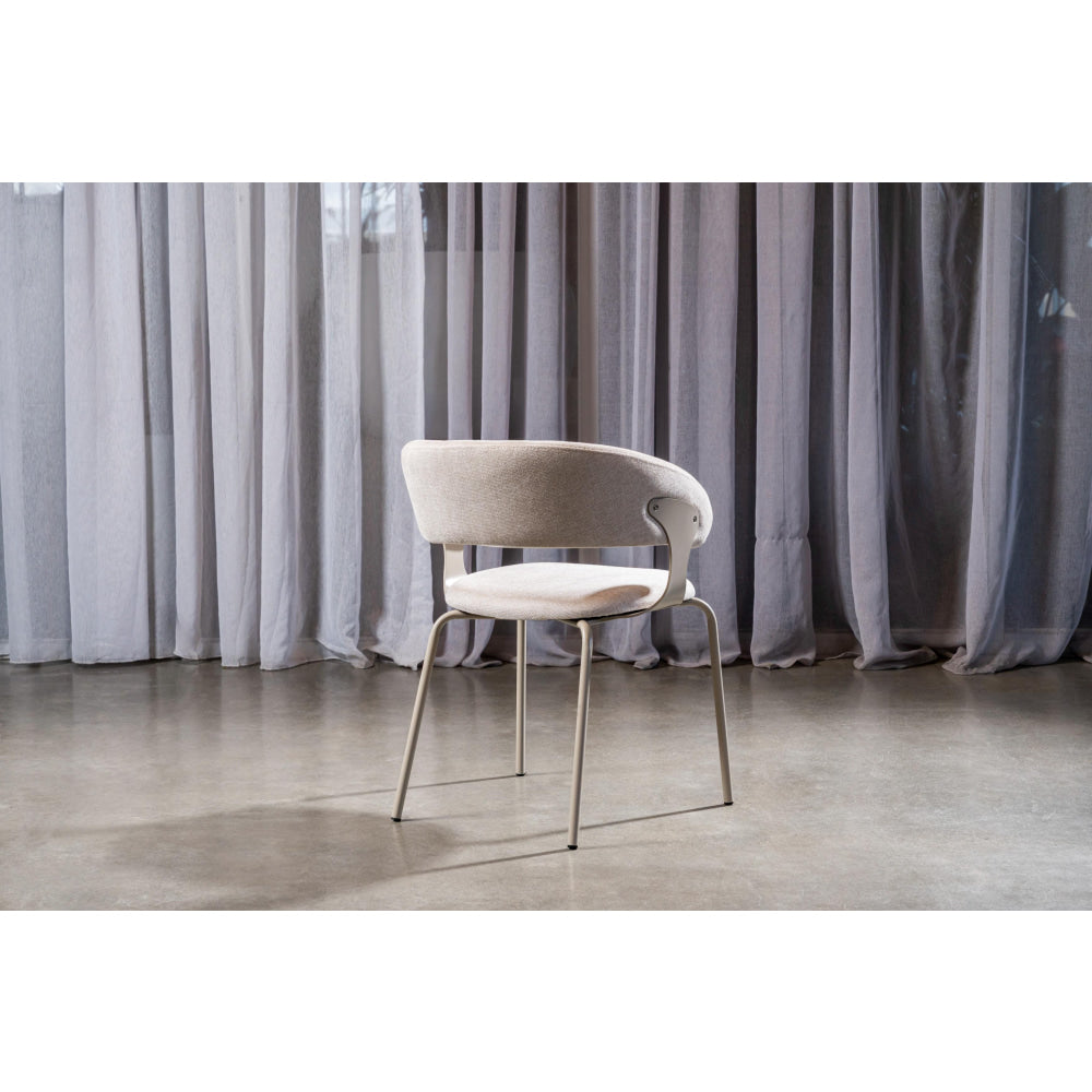 Set Of 2 Korey Chenille Fabric Kitchen Dining Chair Black Powder Coated Legs Latte Fast shipping On sale