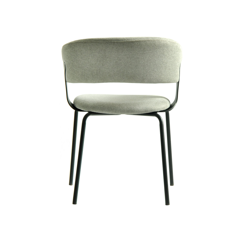 Set Of 2 Korey Chenille Fabric Kitchen Dining Chair Black Powder Coated Legs Silver Grey Fast shipping On sale