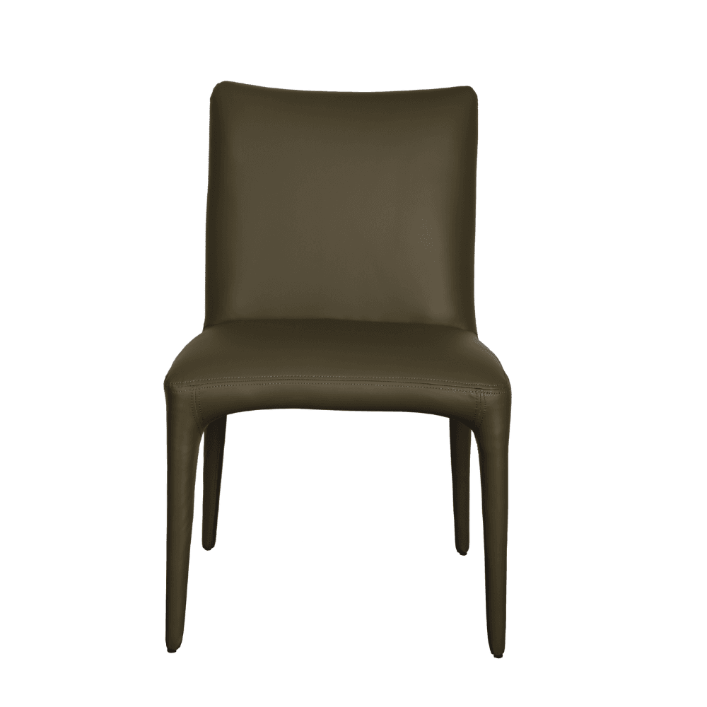 Set Of 2 Ludo Modern Eco Leather Kitchen Dining Chair - Olive Fast shipping On sale