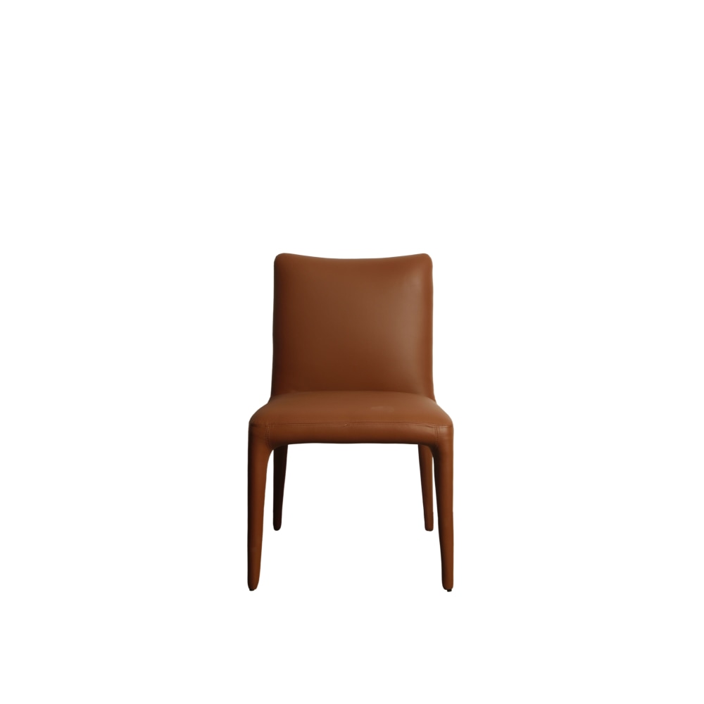 Set Of 2 Ludo Modern Eco Leather Kitchen Dining Chair - Tan Fast shipping On sale