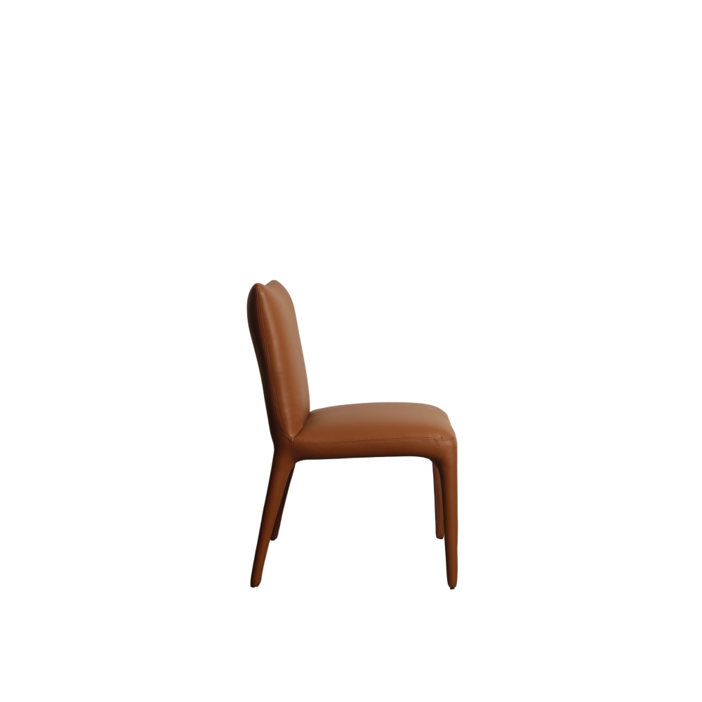 Set Of 2 Ludo Modern Eco Leather Kitchen Dining Chair - Tan Fast shipping On sale