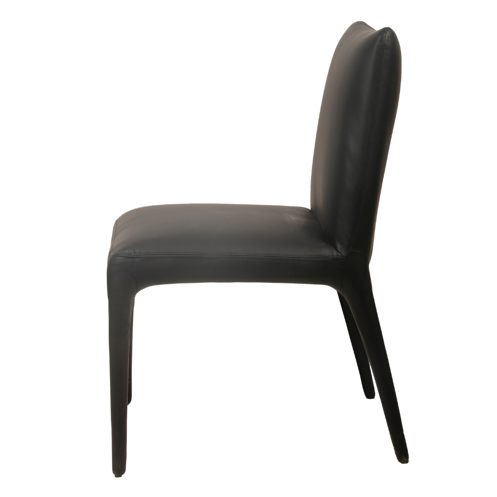 Set Of 2 Ludo Modern Eco Leather Kitchen Dining Side Chair Metal Leg Black Fast shipping On sale