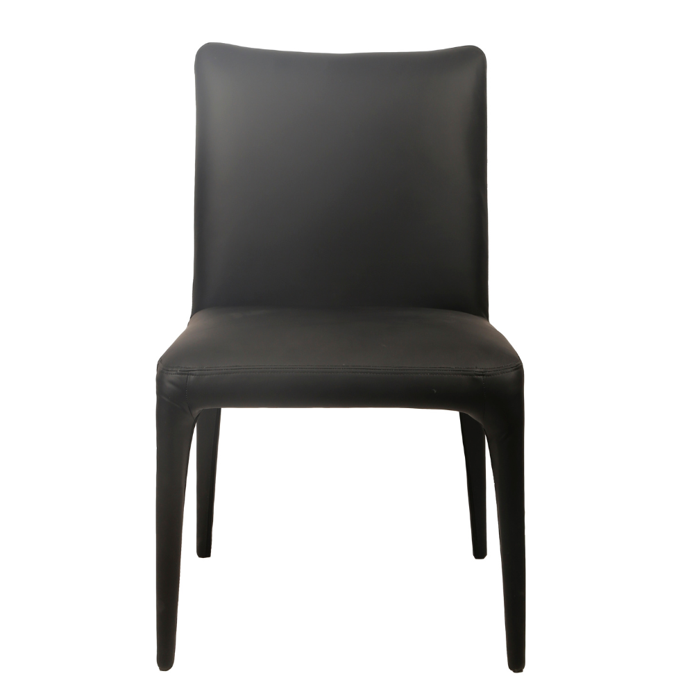 Set Of 2 Ludo Modern Eco Leather Kitchen Dining Side Chair Metal Leg Black Fast shipping On sale