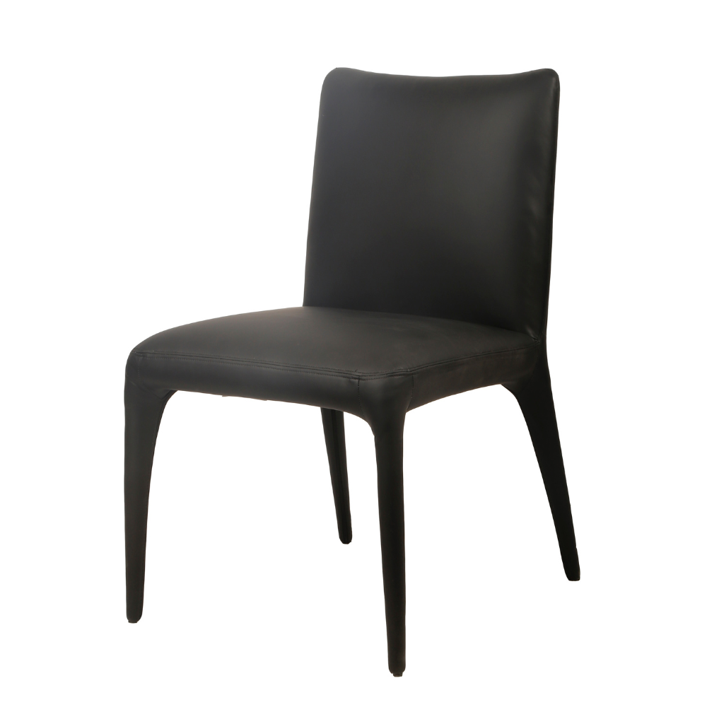 Set Of 2 Ludo Modern Eco Leather Kitchen Dining Side Chair Metal Leg Black Fast shipping On sale