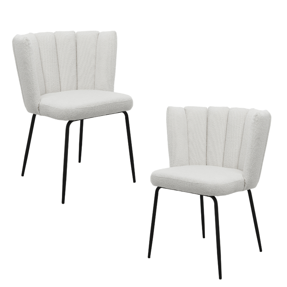 Set Of 2 Maisy Modern Kitchen Dining Side Chair Metal Legs Beige Fast shipping On sale