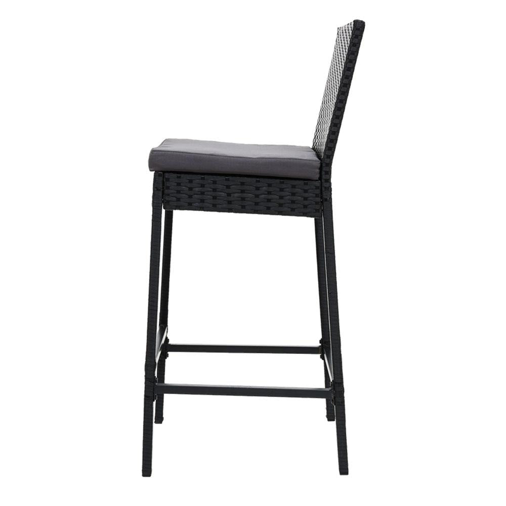 Set of 2 Outdoor Bar Stools Dining Chairs Wicker Furniture Fast shipping On sale