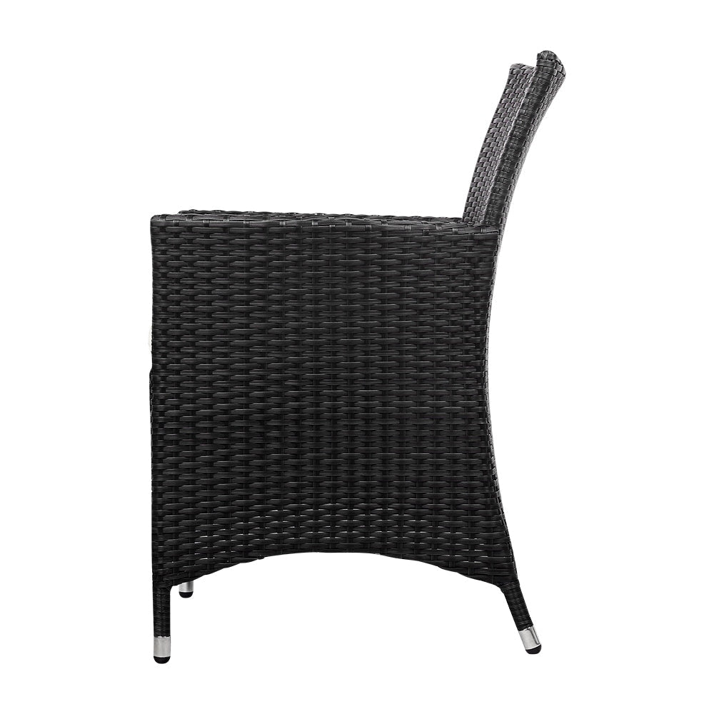 Set of 2 Outdoor Bistro Chairs Patio Furniture Dining Wicker Garden Cushion Gardeon Sets Fast shipping On sale
