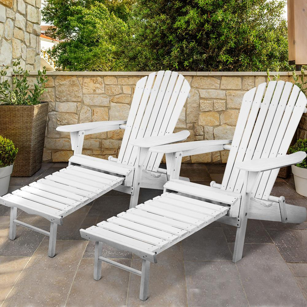 Set of 2 Outdoor Sun Lounge Chairs Patio Furniture Lounger Beach Chair Adirondack Sets Fast shipping On sale