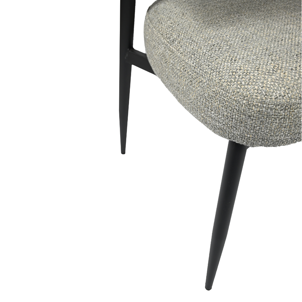 Set Of 2 Ozzy Modern Textured Fabric Kitchen Dining Chair Metal Legs Granite Fast shipping On sale