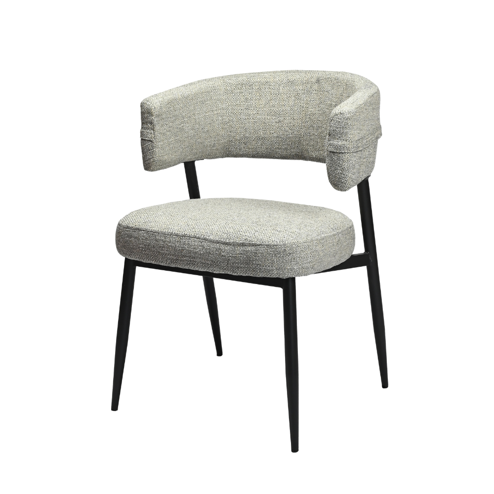 Set Of 2 Ozzy Modern Textured Fabric Kitchen Dining Chair Metal Legs Granite Fast shipping On sale