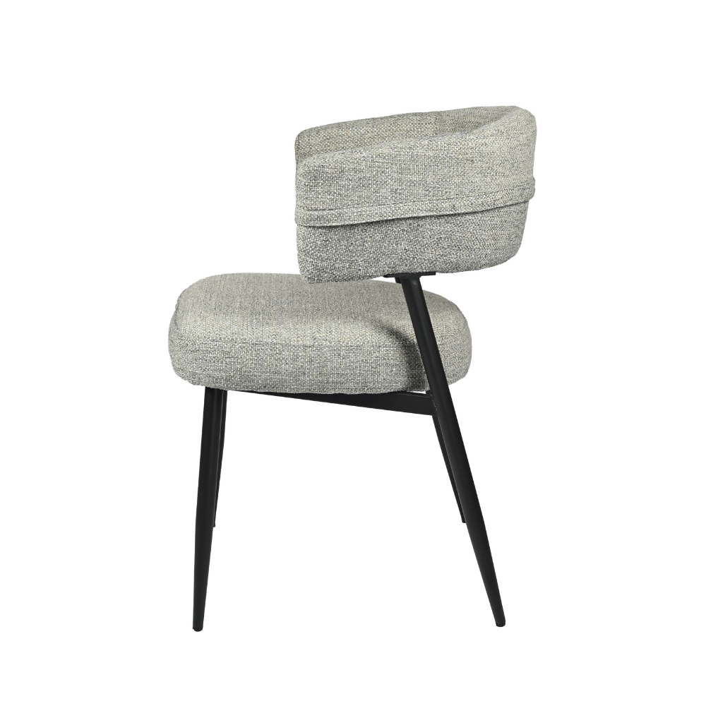 Set Of 2 Ozzy Modern Textured Fabric Kitchen Dining Chair Metal Legs Granite Fast shipping On sale