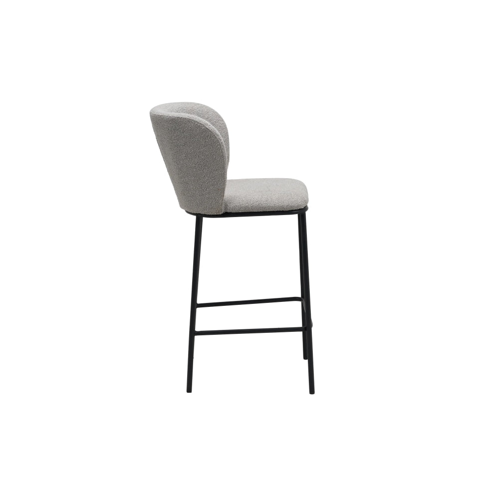 Set Of 2 Paolo Modern Boucle Fabric Kitchen Counter Bar Stool - Latte Fast shipping On sale