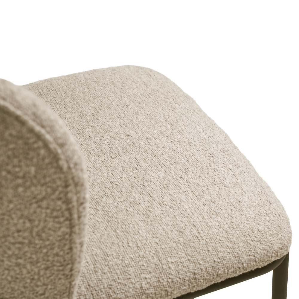 Set Of 2 Paolo Modern Boucle Fabric Kitchen Counter Bar Stool - Latte Fast shipping On sale