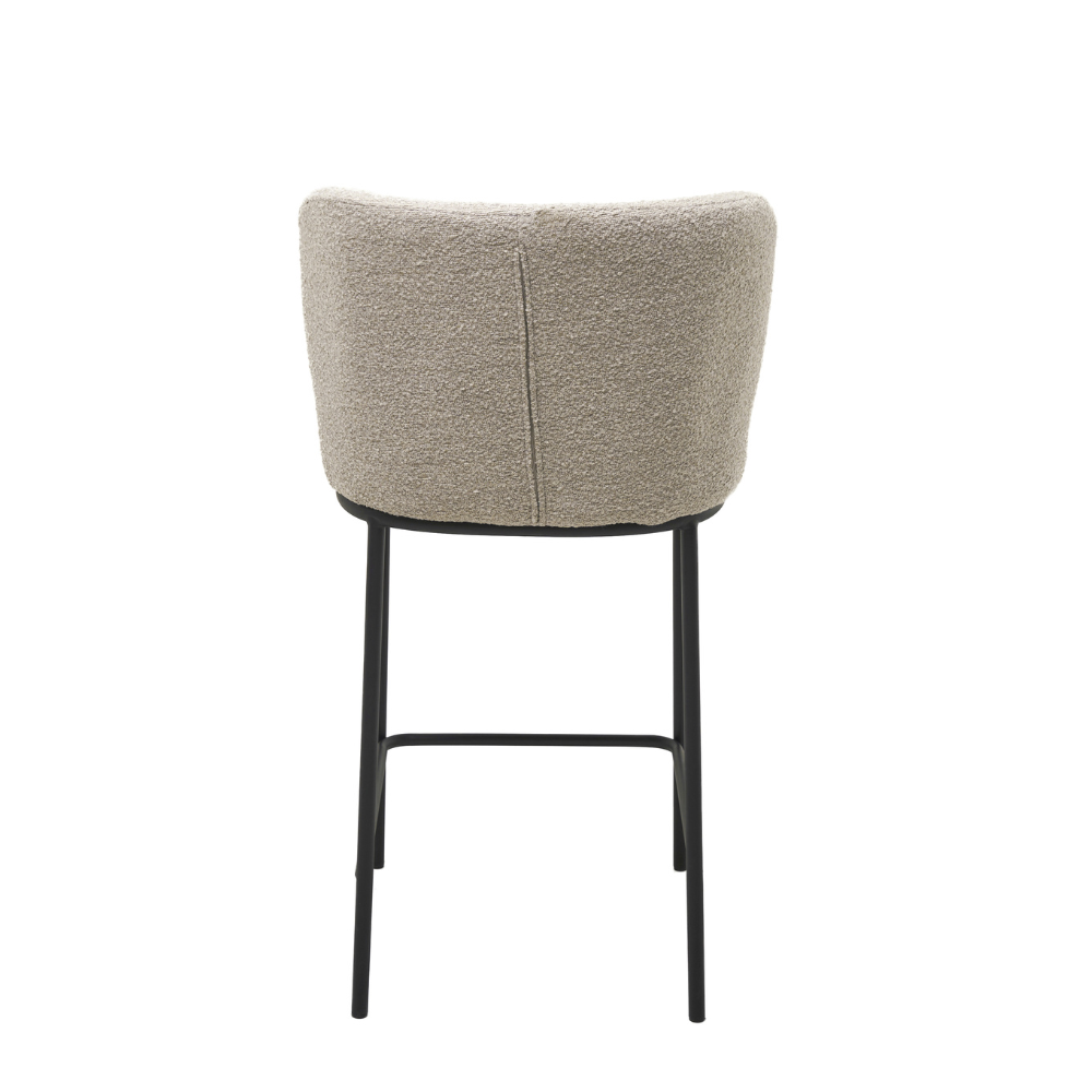 Set Of 2 Paolo Modern Boucle Fabric Kitchen Counter Bar Stool - Latte Fast shipping On sale