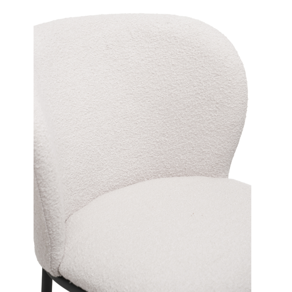 Set Of 2 Paolo Modern Boucle Fabric Kitchen Counter Bar Stool - White Fast shipping On sale