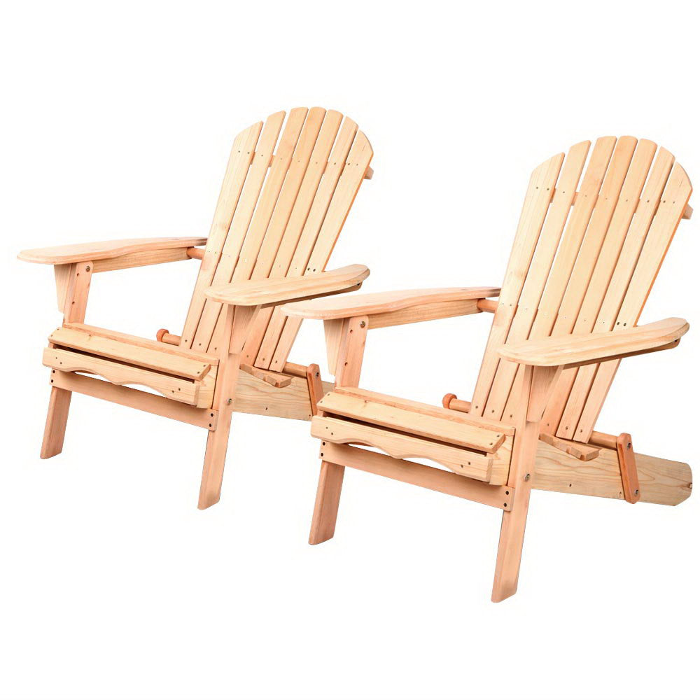 Set of 2 Patio Furniture Outdoor Chairs Beach Chair Wooden Adirondack Garden Lounge Sets Fast shipping On sale