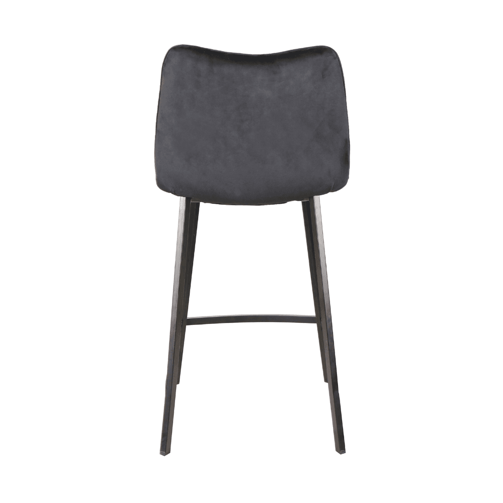 Set Of 2 Pippa Velvet Frabric Kitchen Counter Bar Stools 63.5cm Metal Frame - Black Stool Fast shipping On sale