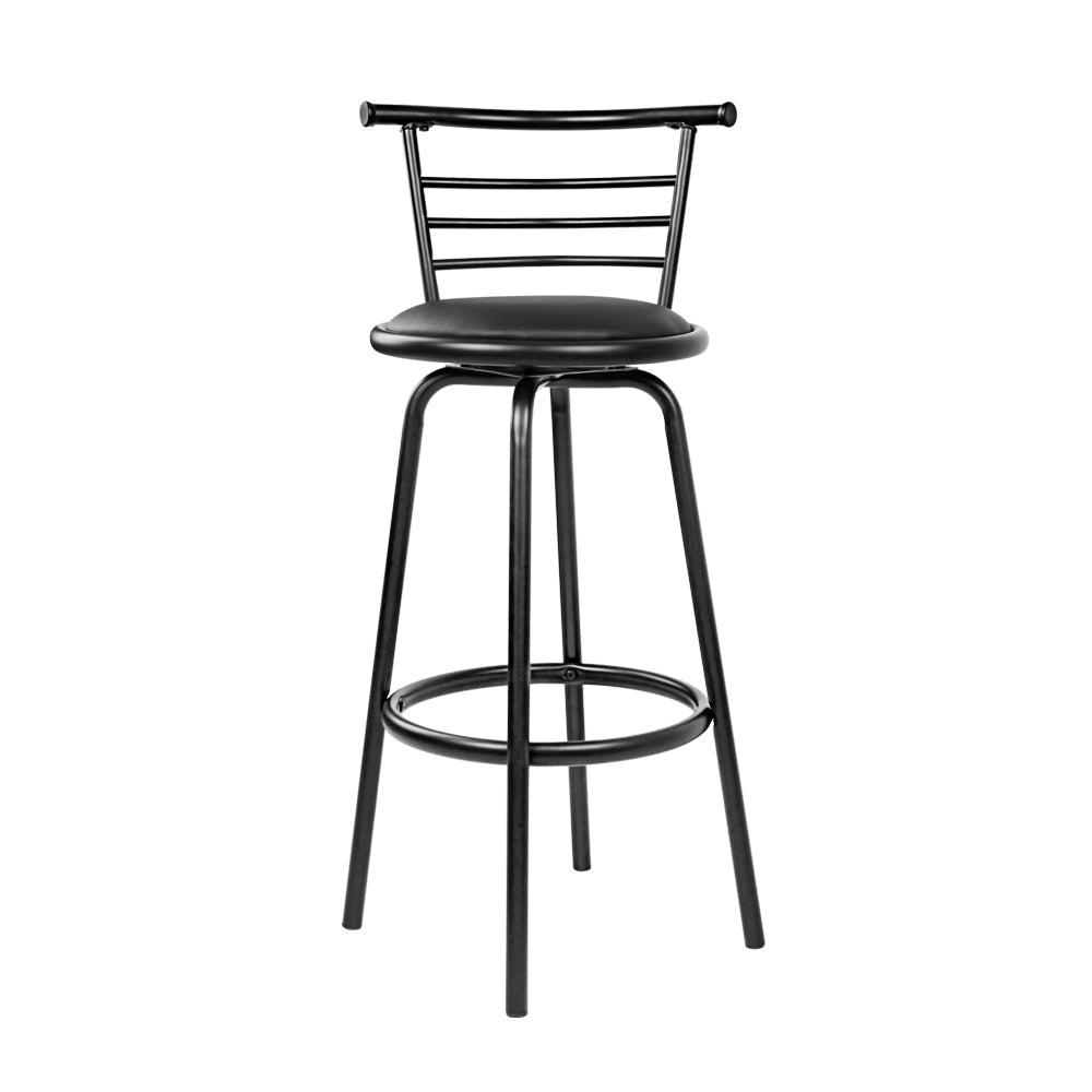 Set of 2 PU Leather Bar Stools - Black and Steel Stool Fast shipping On sale