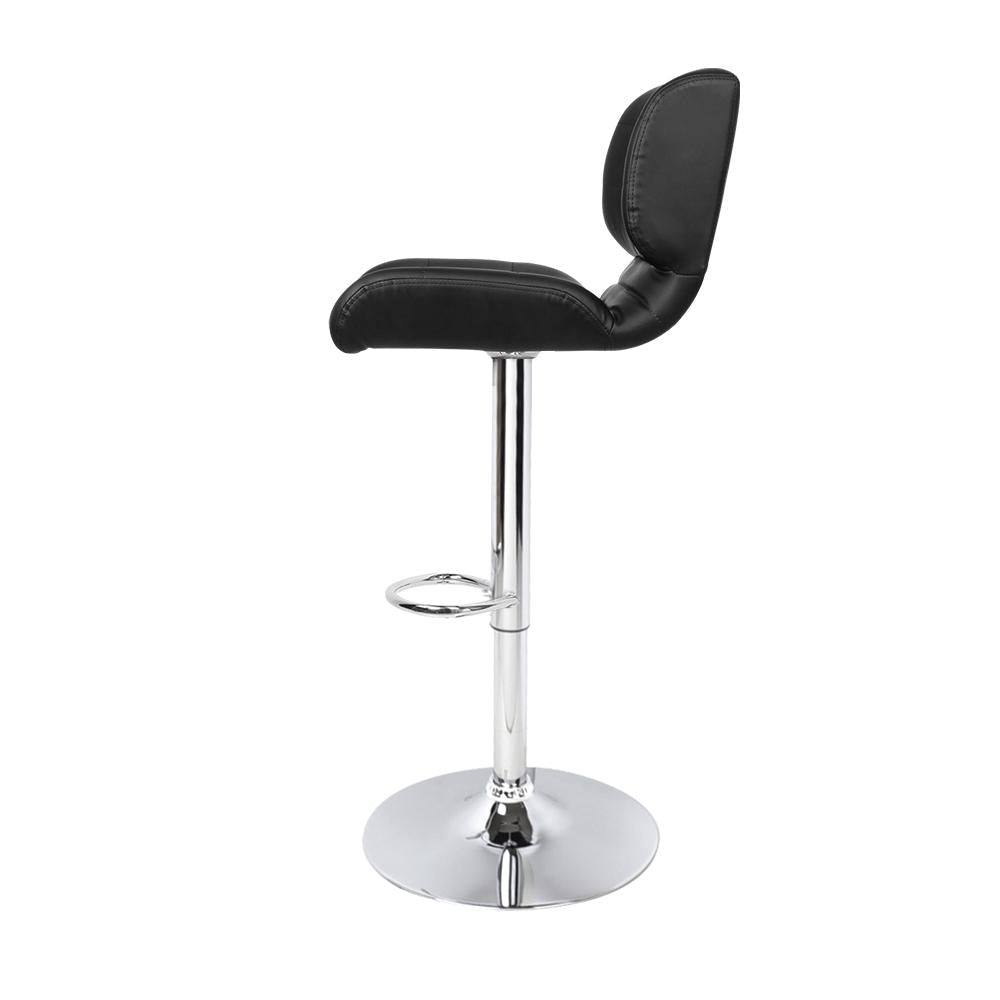 Set of 2 PU Leather Gas Lift Bar Stools - Black and Chrome Stool Fast shipping On sale