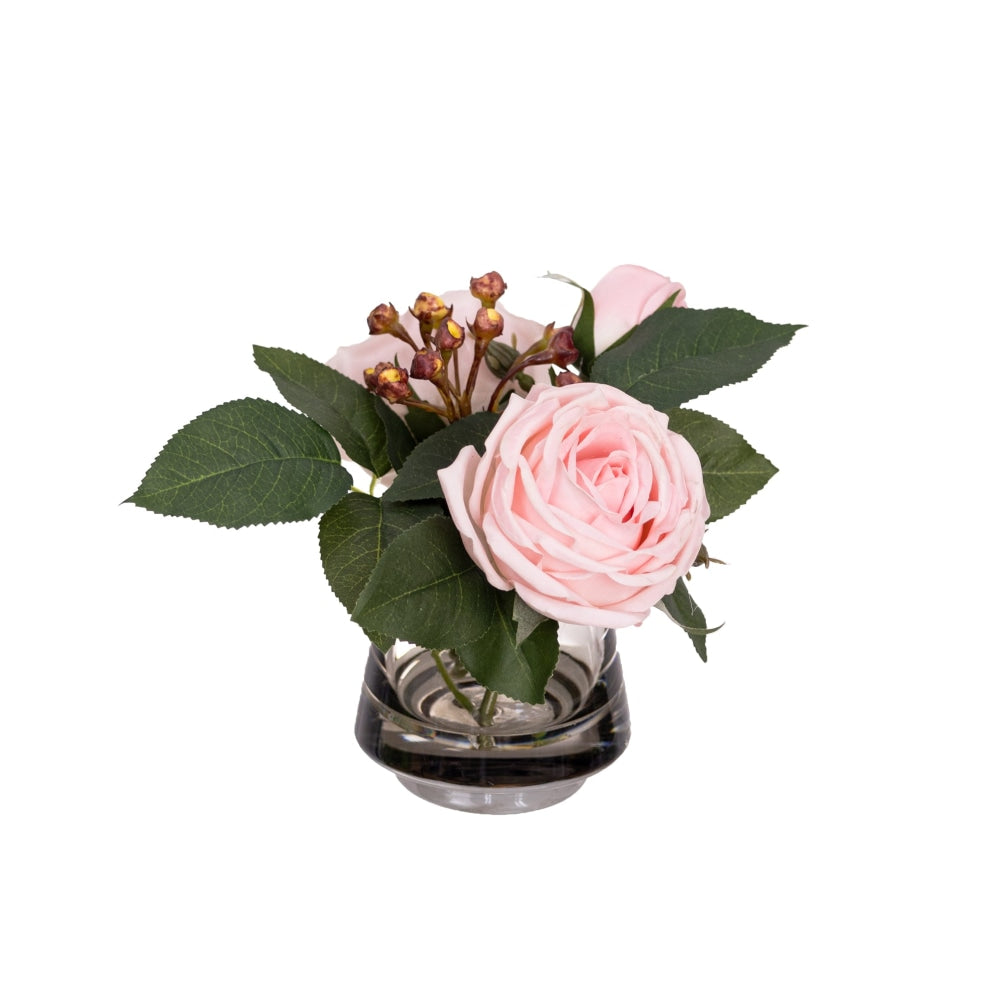 Set Of 2 Real Touch Rose Mixed Artificial Faux Plant Flower Decorative Arrangement In Fishbowl Vase Fast shipping On sale